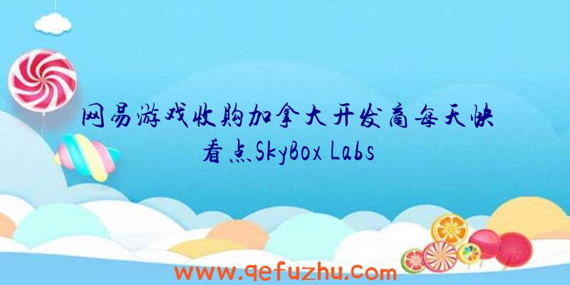 网易游戏收购加拿大开发商每天快看点SkyBox